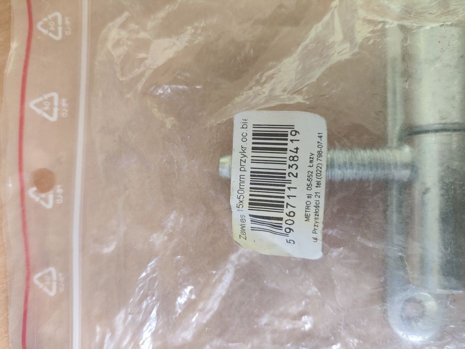 Zawias przykręcany 15x50 ocynkowany