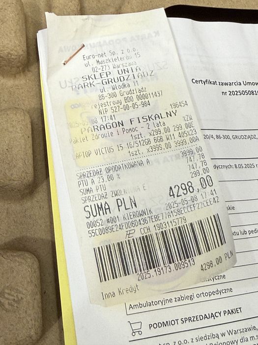 Laptop gamingowy HP Victus 15-fa1151nw i5-13420He 16/512GB RTX4050