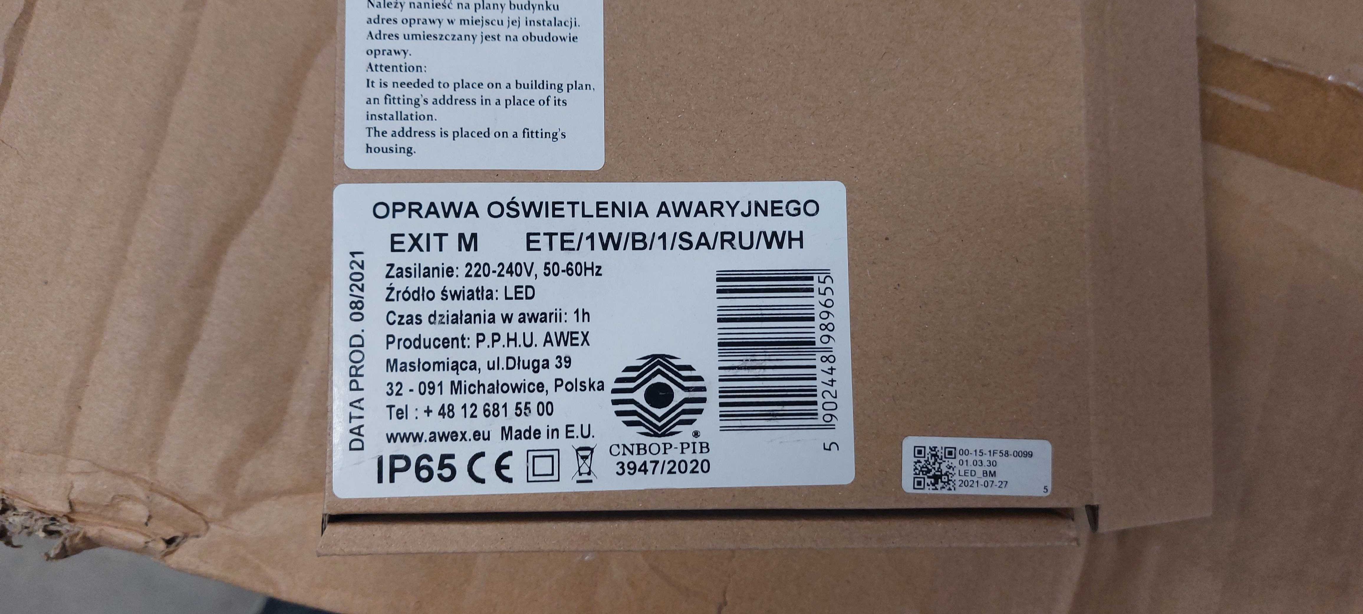 Oprawa awaryjna Exit M