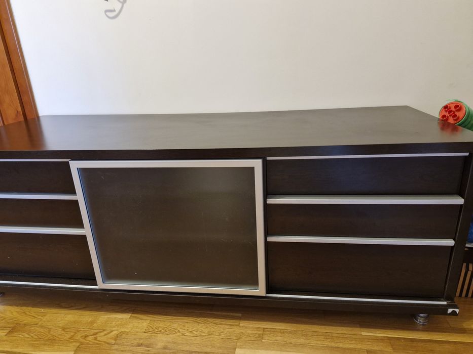 Szafka rtv ciemna, z szufladami