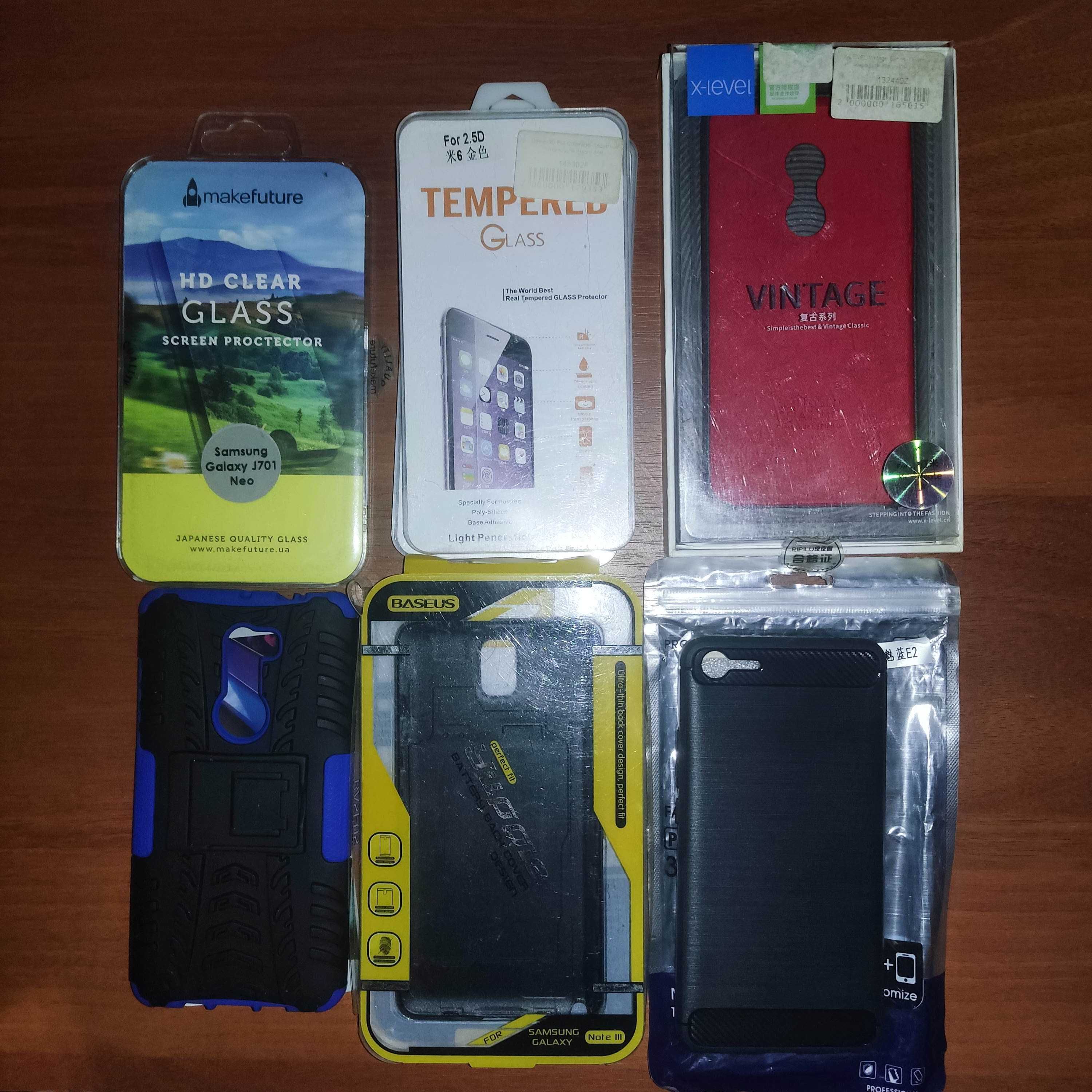 Чехол защитное стекло Xiaomi mi6, Redmi note4, Mi5s, Meizu e2.Нові