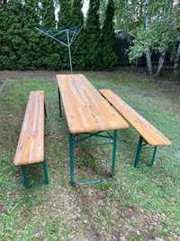 Zestaw ogrodowy stół + 2 ławy