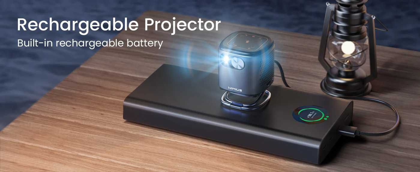 Mini projetor DLP, Android TV WiFi Bluetooth, Full HD 1080P WiMiUS