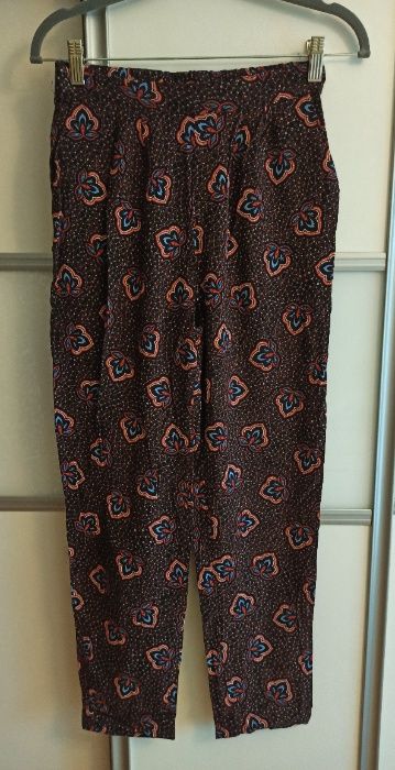 Spodnie zwiewne długie luźne we wzory 34 XS H&M