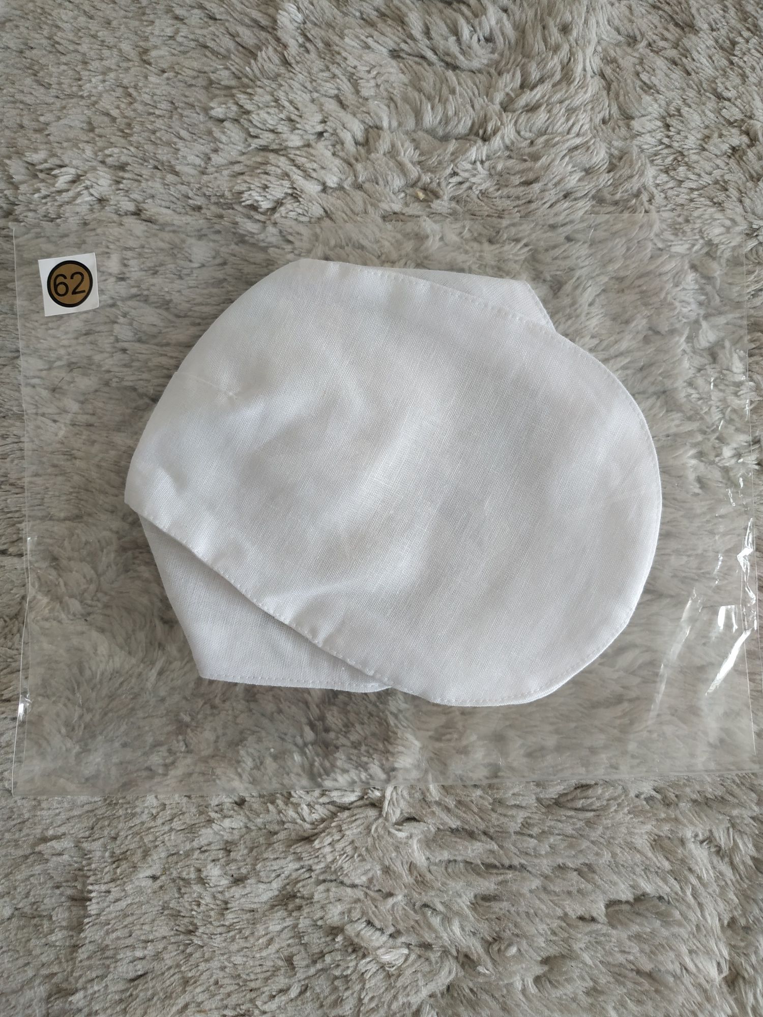 Elegancki kaszkiet/czapka do chrztu/na chrzest/biała/broel/len/r.40