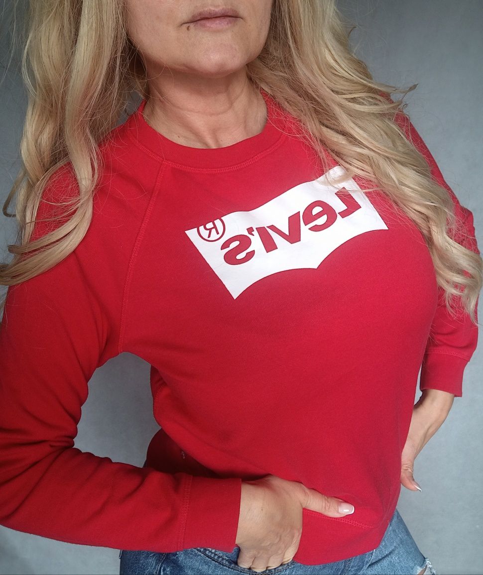 Levi's czerwona logowana bluza r. S/M
