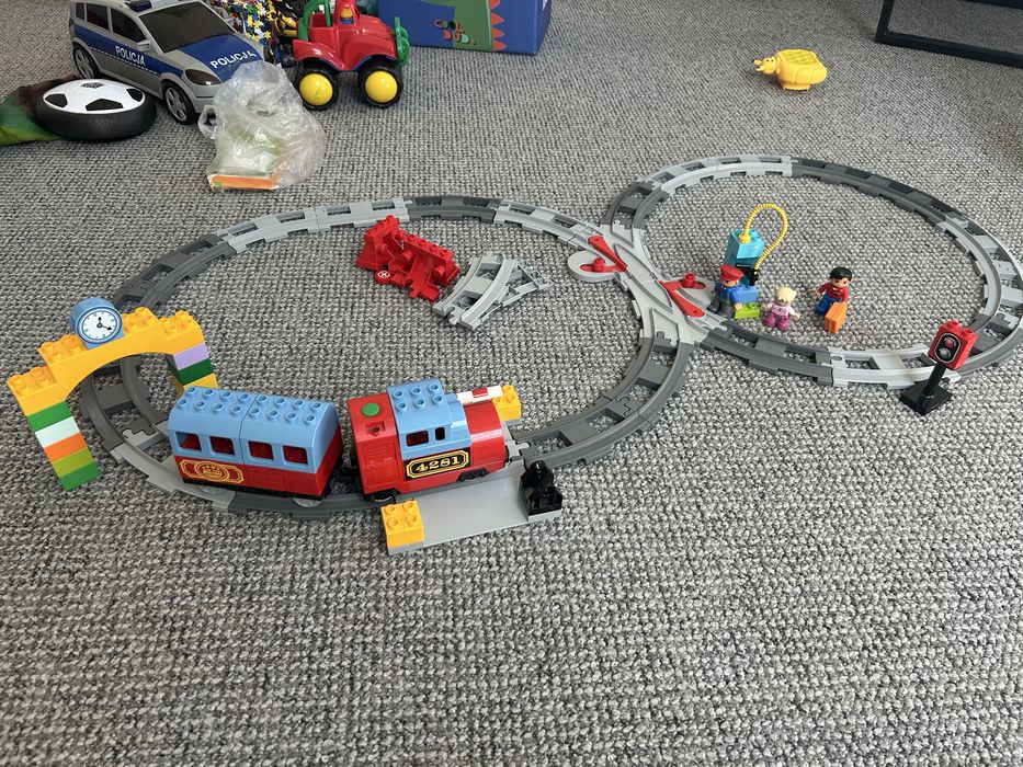 Lego Duplo pociag elektryczy, smieciarka, zoo - zestaw xxl