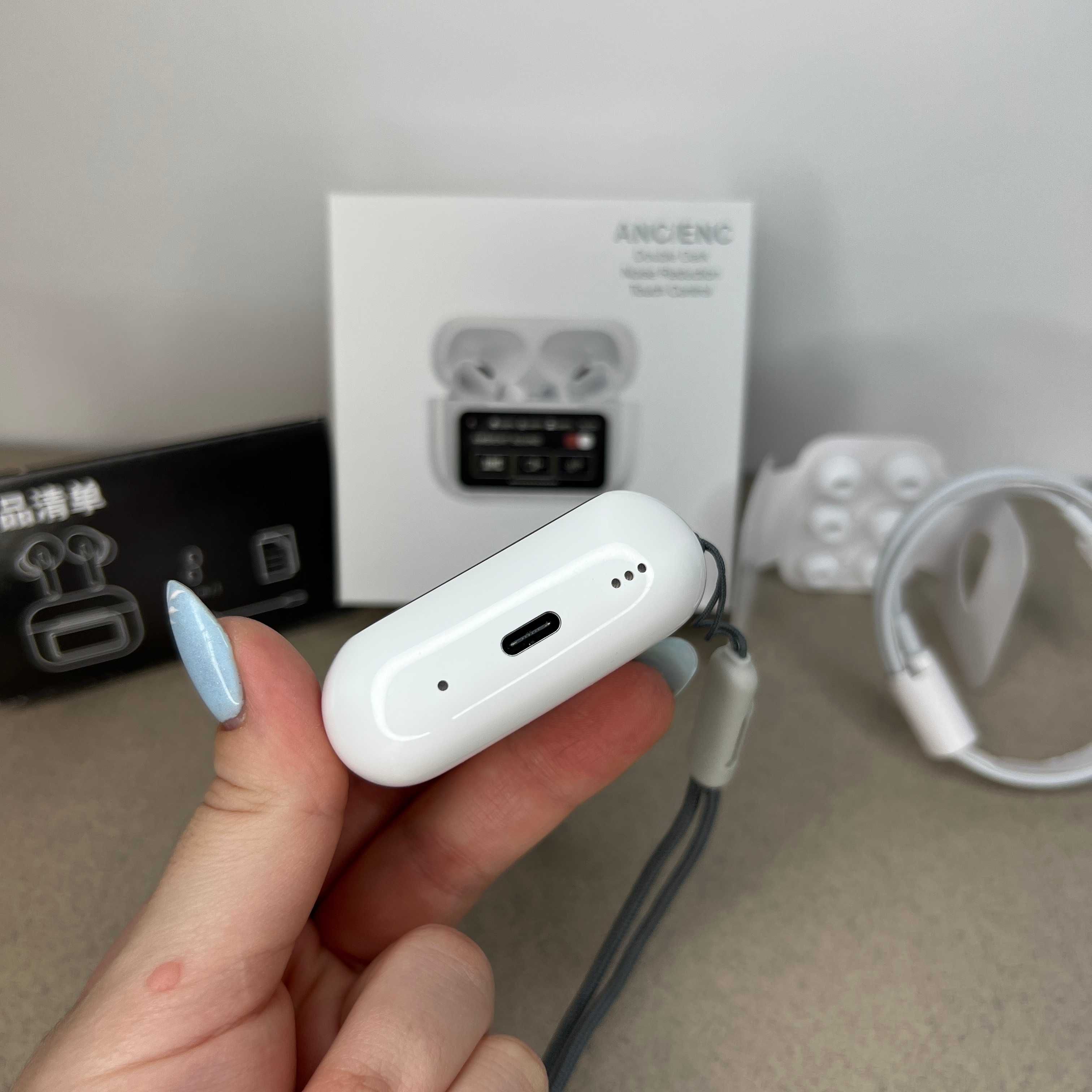 Наушники з екраном на кейсі AirPods Pro 2 ANC Lux З Шумопоглинанням