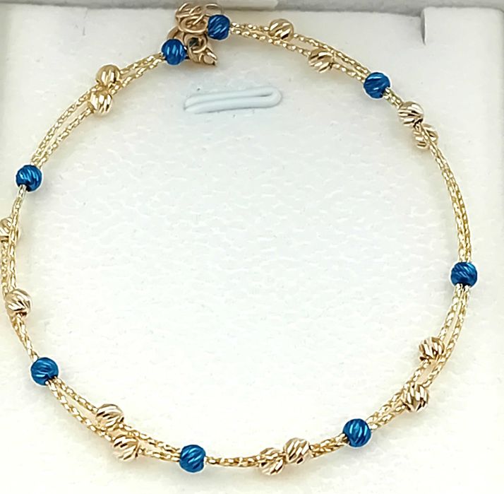 Złota Bransoletka podwójna próba585 KULKI Regulowana NOWA/Fajne Okazje