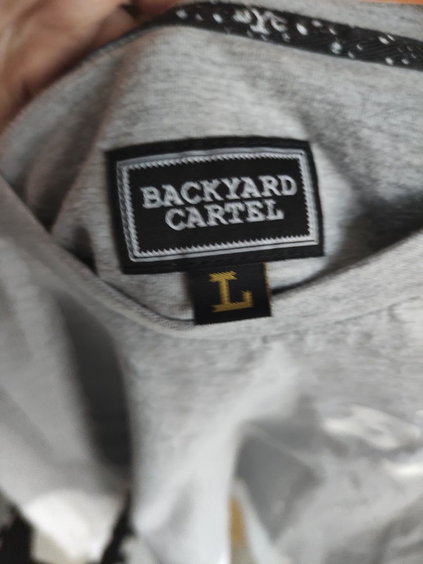 Longsleeve męski Backyard Cartel szarość + biel L