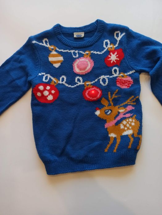 Sweter świąteczny świecący dla chłopca 122/128