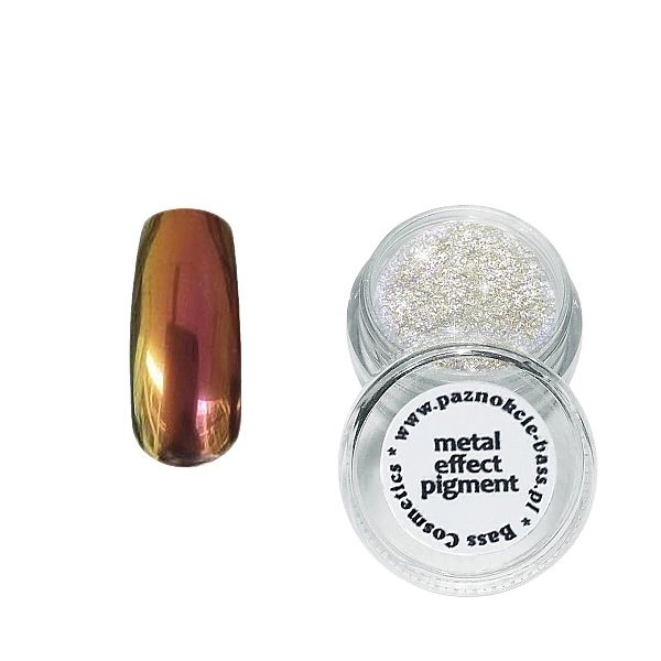 Pigment metaliczny / chrom - 02 - złoty z różowym - efekt lustra / Bas