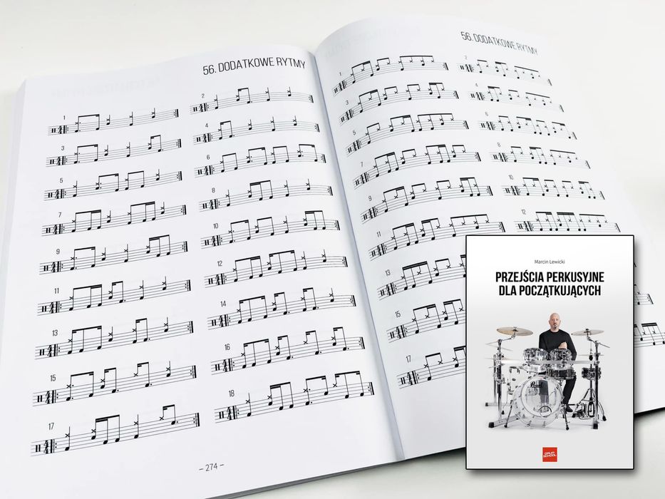 Ksiażka z nutami dla perkusisty: Przejścia perkusyjne dla początkujący