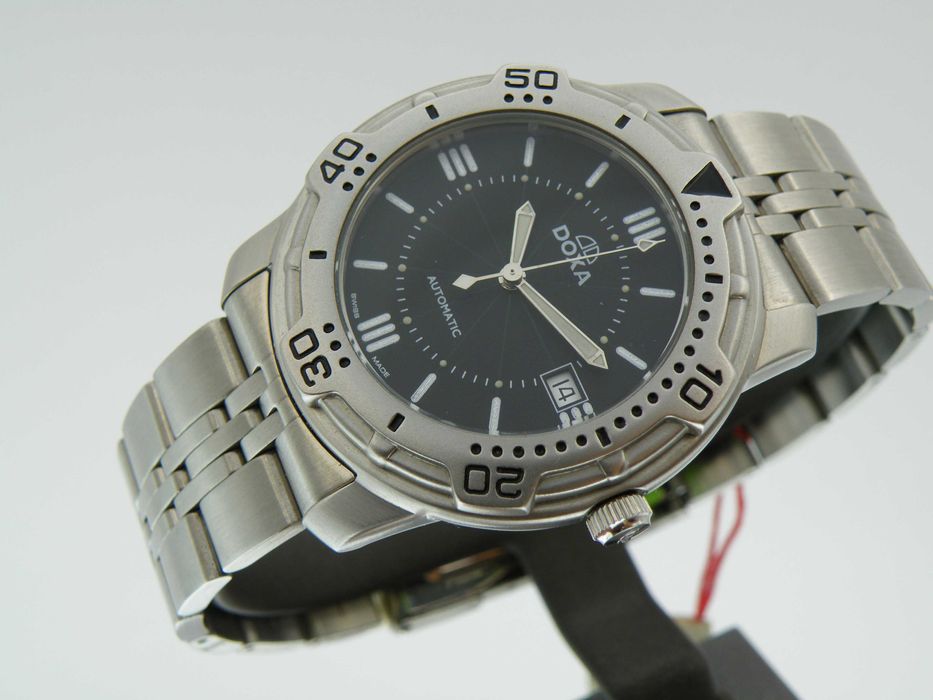 Doxa Automatic Czarna NOS z Lat 90-siątych Komplet