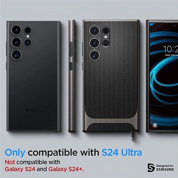 Etui Spigen Neo Hybrid na Samsung Galaxy S24 Ultra - metaliczny szary