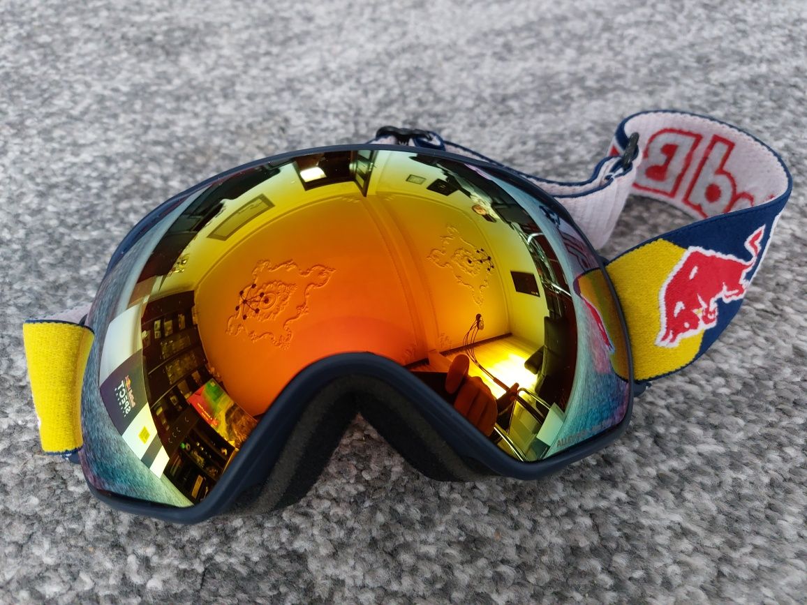 Red Bull Alley Oop Red Snow Gogle Narciarskie Snowboard UV AntiFog