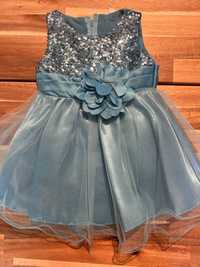 Błękitna sukienka 74 nowa na wesele