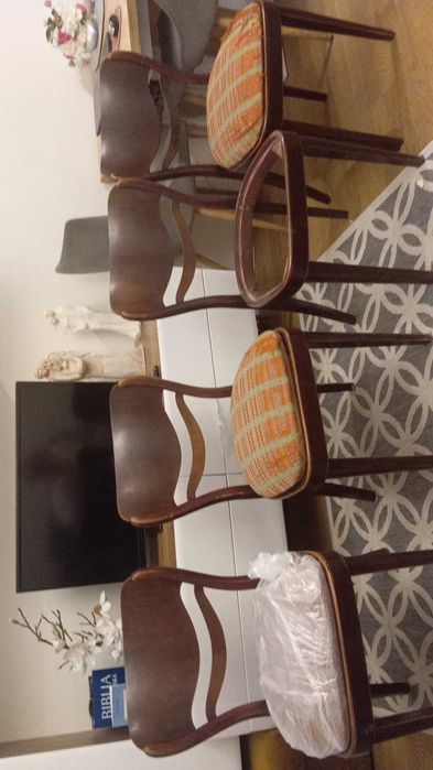 Komplet 4 krzeseł drewnianych giętych oryginalne Thonet