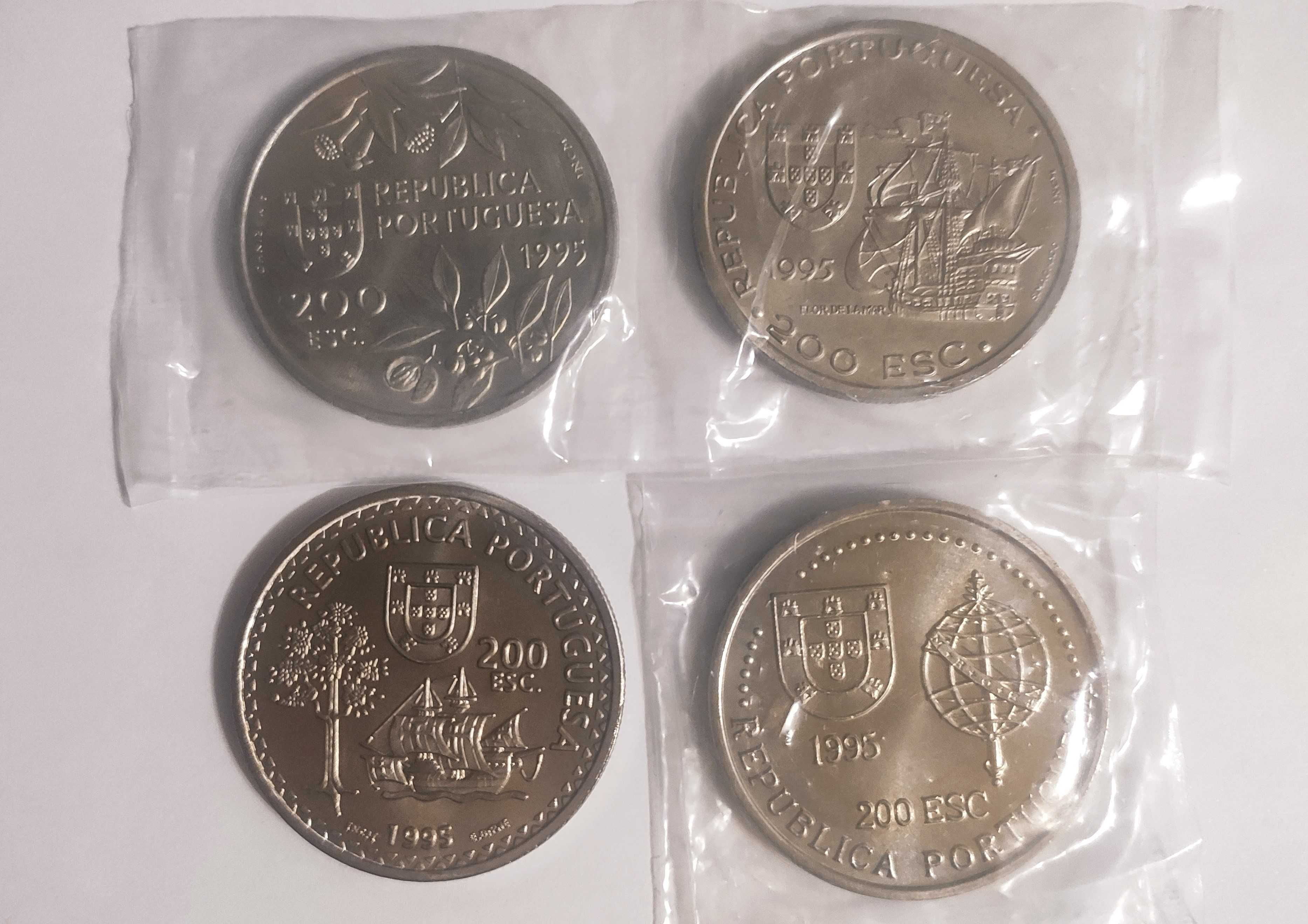 Conjunto 4 moedas 200 escudos – VI Série Descobrimentos