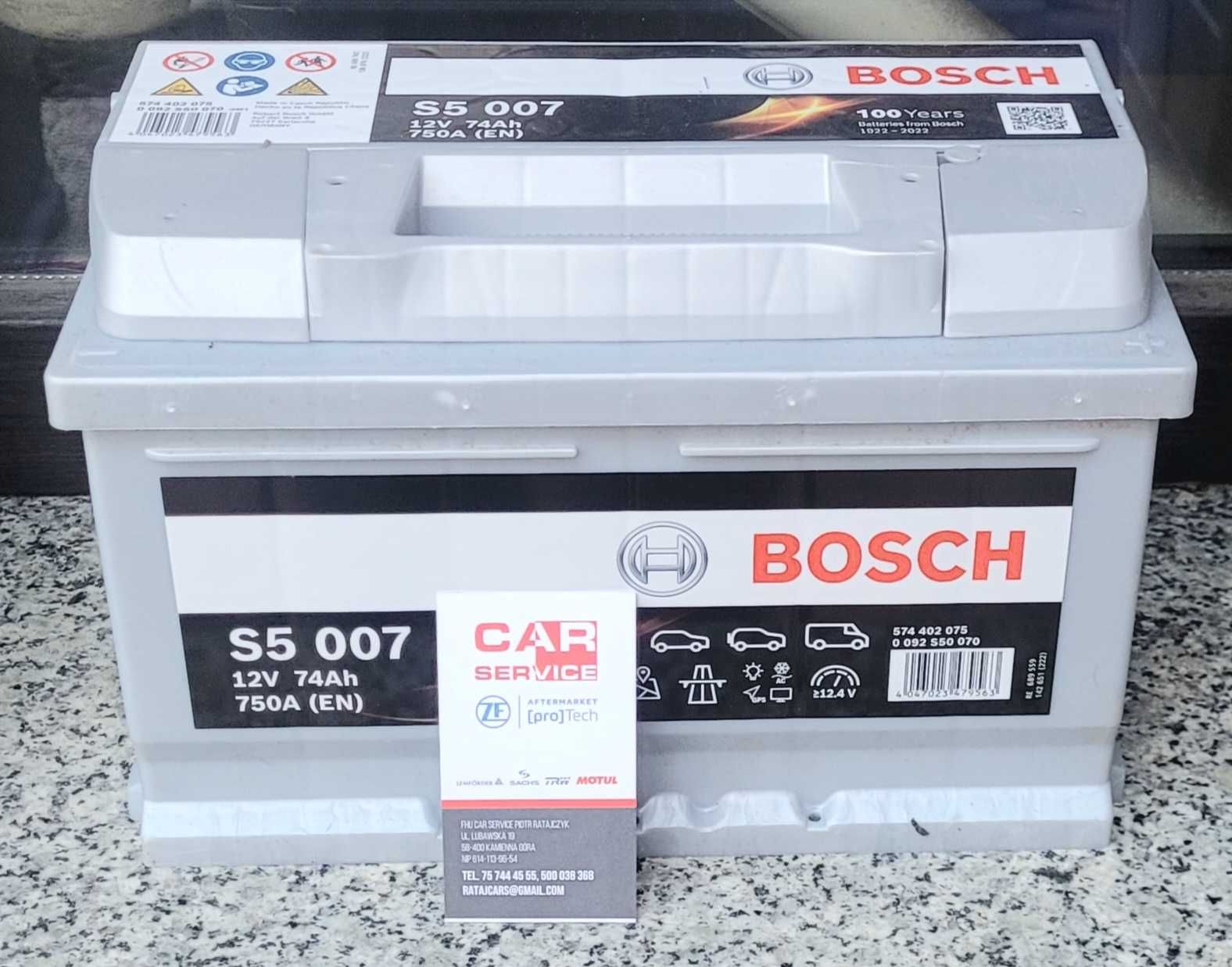 Akumulator BOSCH S5 74  750 Car Service Montaż Serwis Kodowanie Sklep