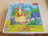 Puzzle trefl 120 elementów, visual 3d technology,disney Kubuś Puchatek