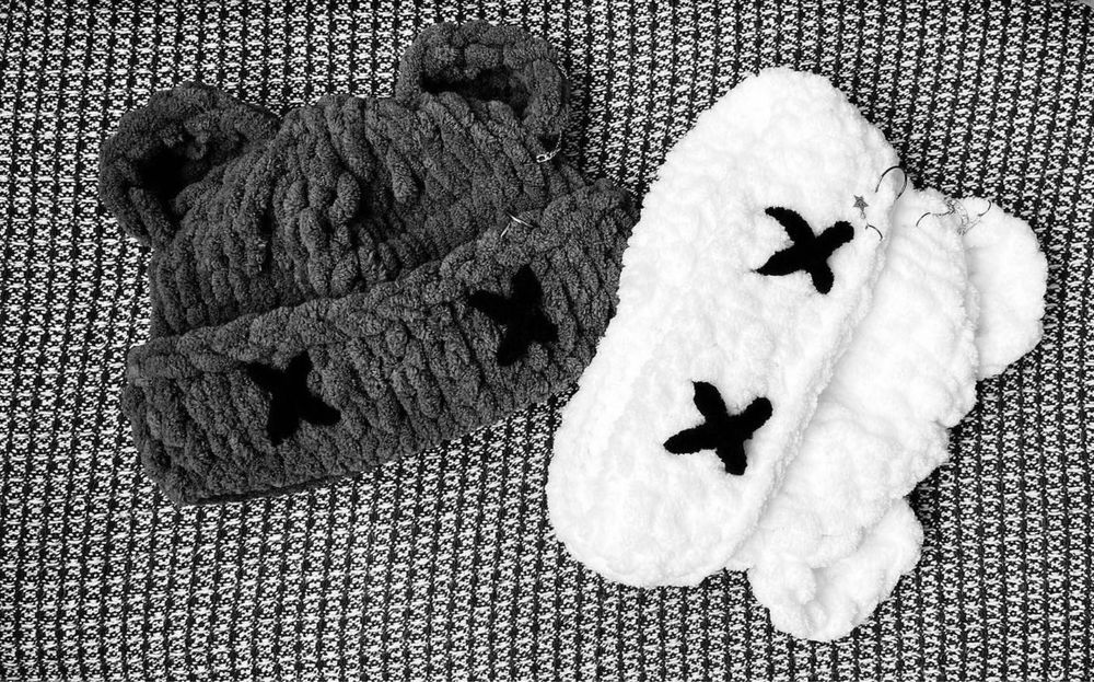 Шапка балаклава с ушами мишки,зайца плюшевая детская/взрослая