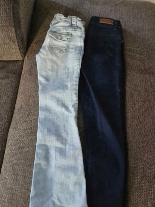 Dwie pary spodni jeans 134 cm