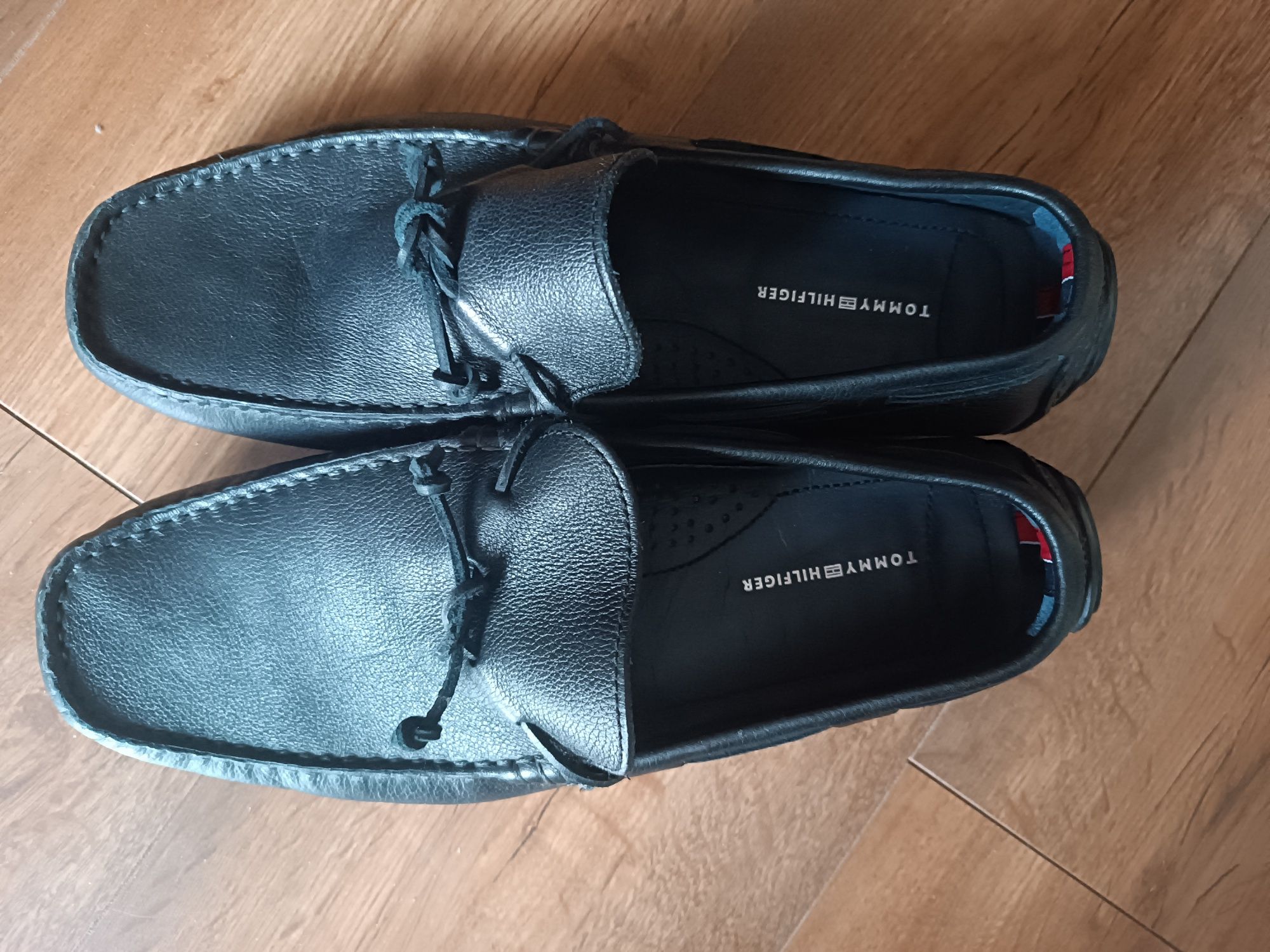 Mokasyny Tommy Hilfiger 45 skóra skórzane czarne