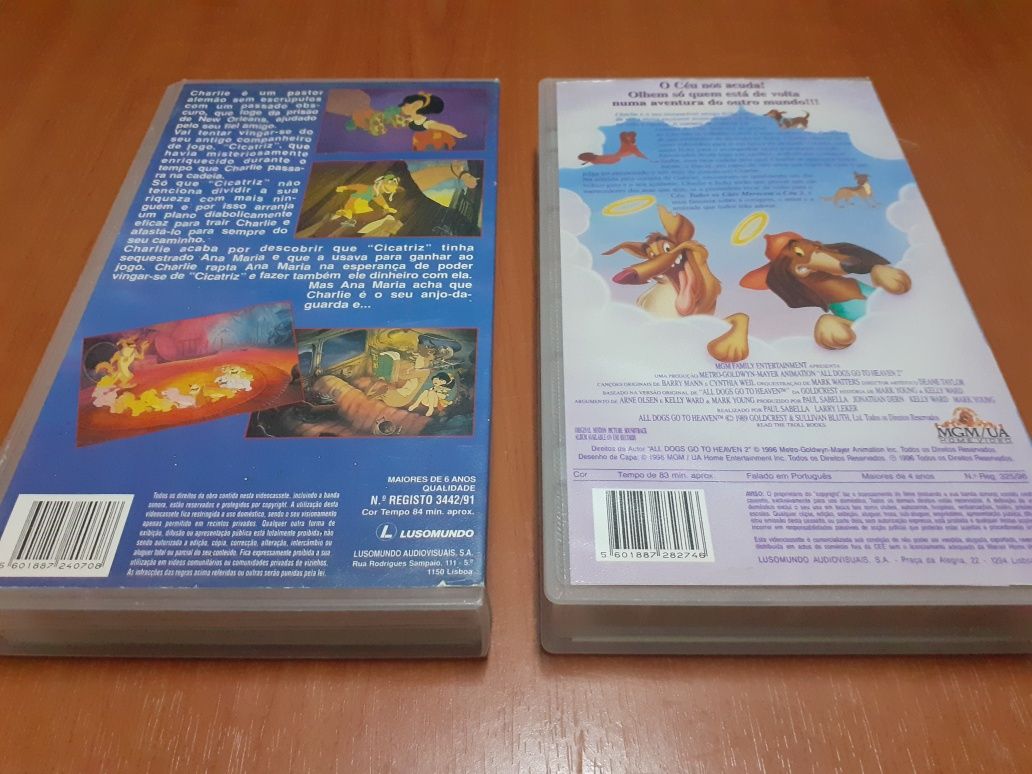 VHS: Coleçâo Todos os Cães Merecem o Céu 1 e 2