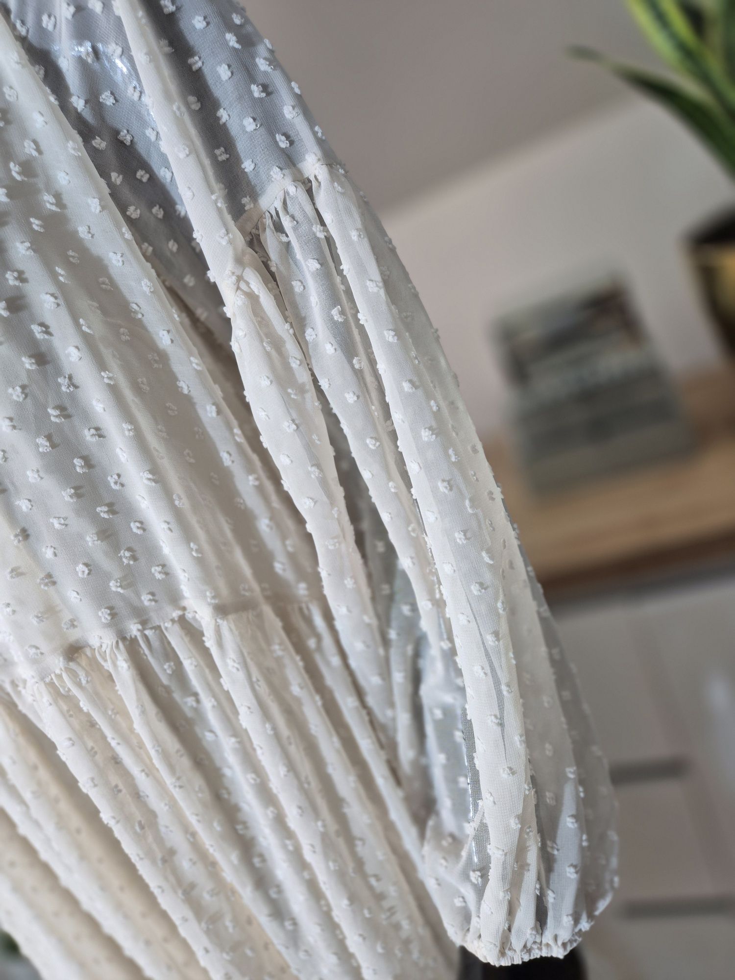 Długa kremowa beżowa sukienka damska maxi Dazy L Oversize plus size wi