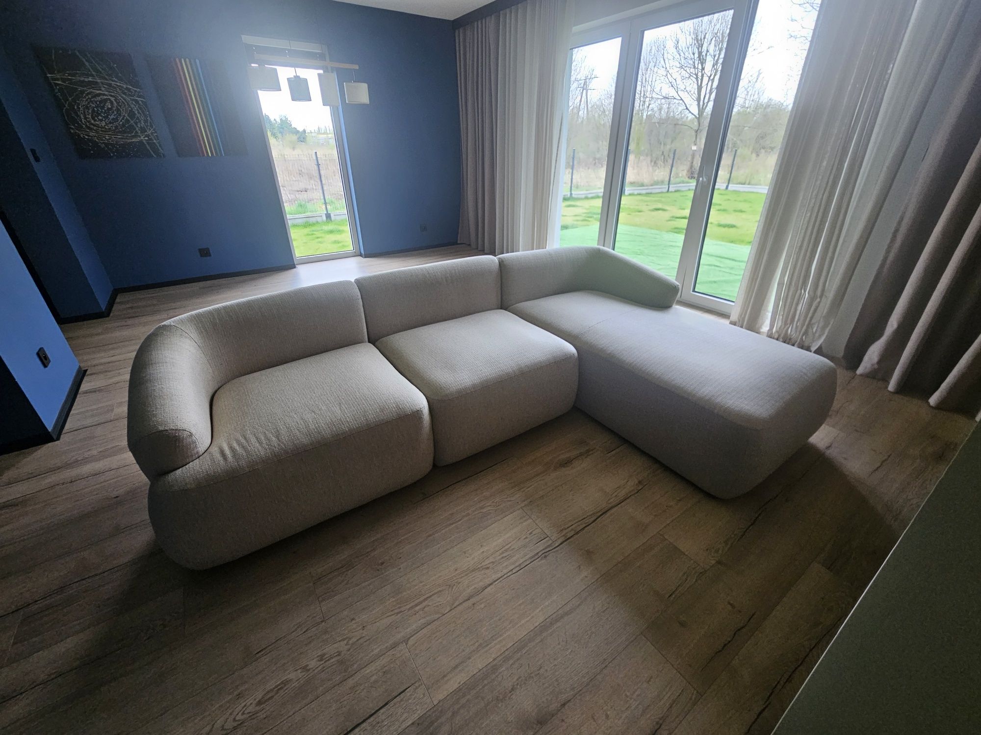 Narożna sofa modułowa Bouclé Sofia (3-osobowa) Westwing Collection