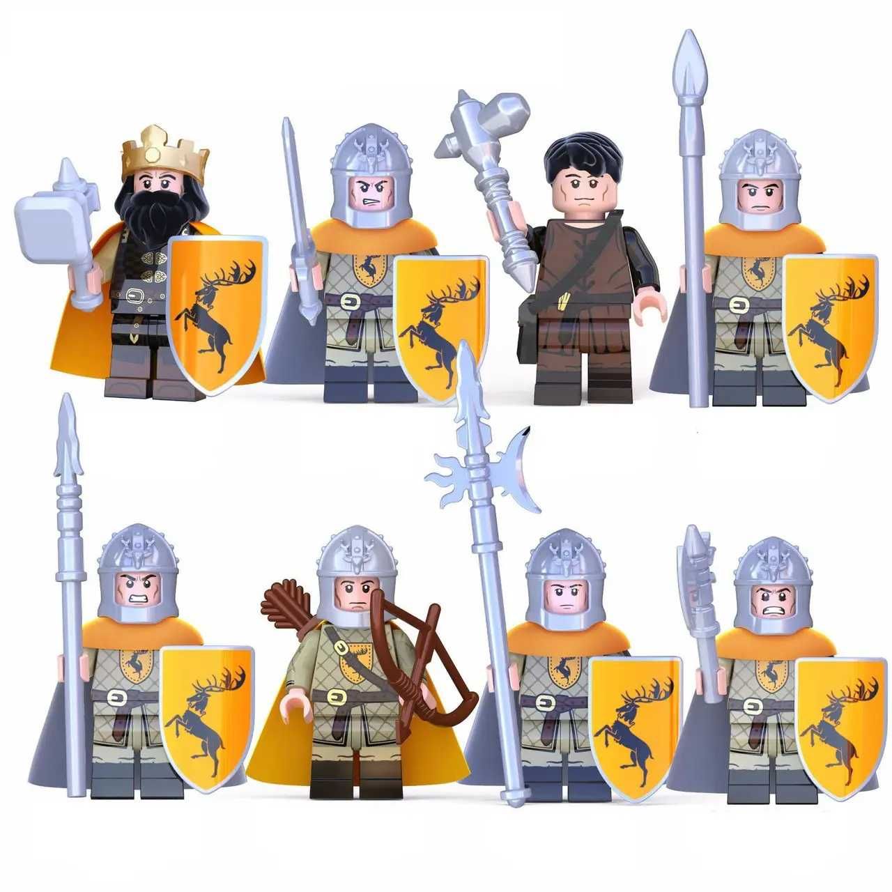 Фигурки рыцари крестоносцы воины пираты корабль кони лего-совместимые