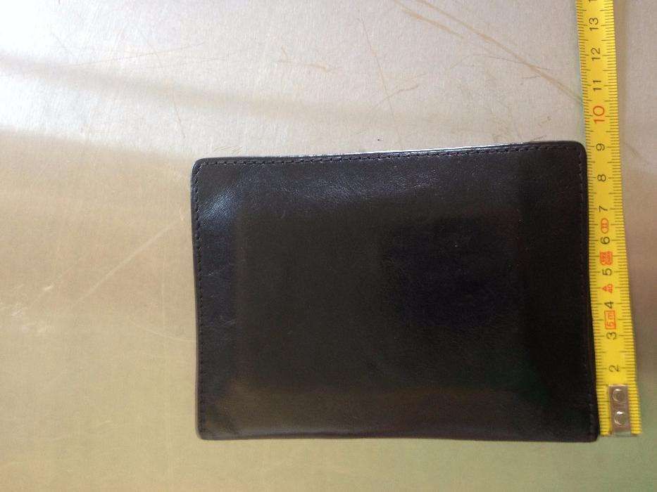 Carteira porta cartões em Pele Verdadeira Couro Preto
