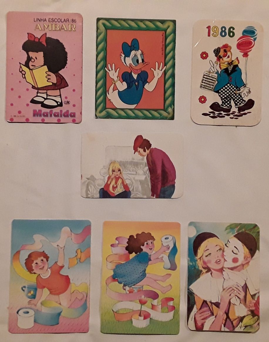 Calendários de bolso, vários anos, tema: bonecos