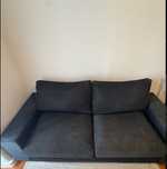 Sofá-Cama Preto Confortável – 2 Lugares (IKEA)