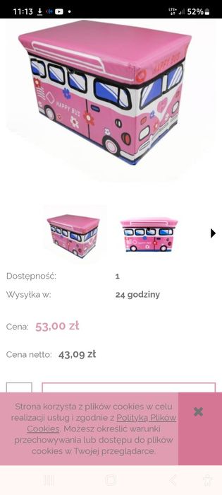 Pojemnik na zabawki 50x34x33