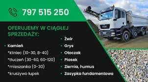 Transport kruszyw, ziemia, piasek, kamień, kamienie ozdobne