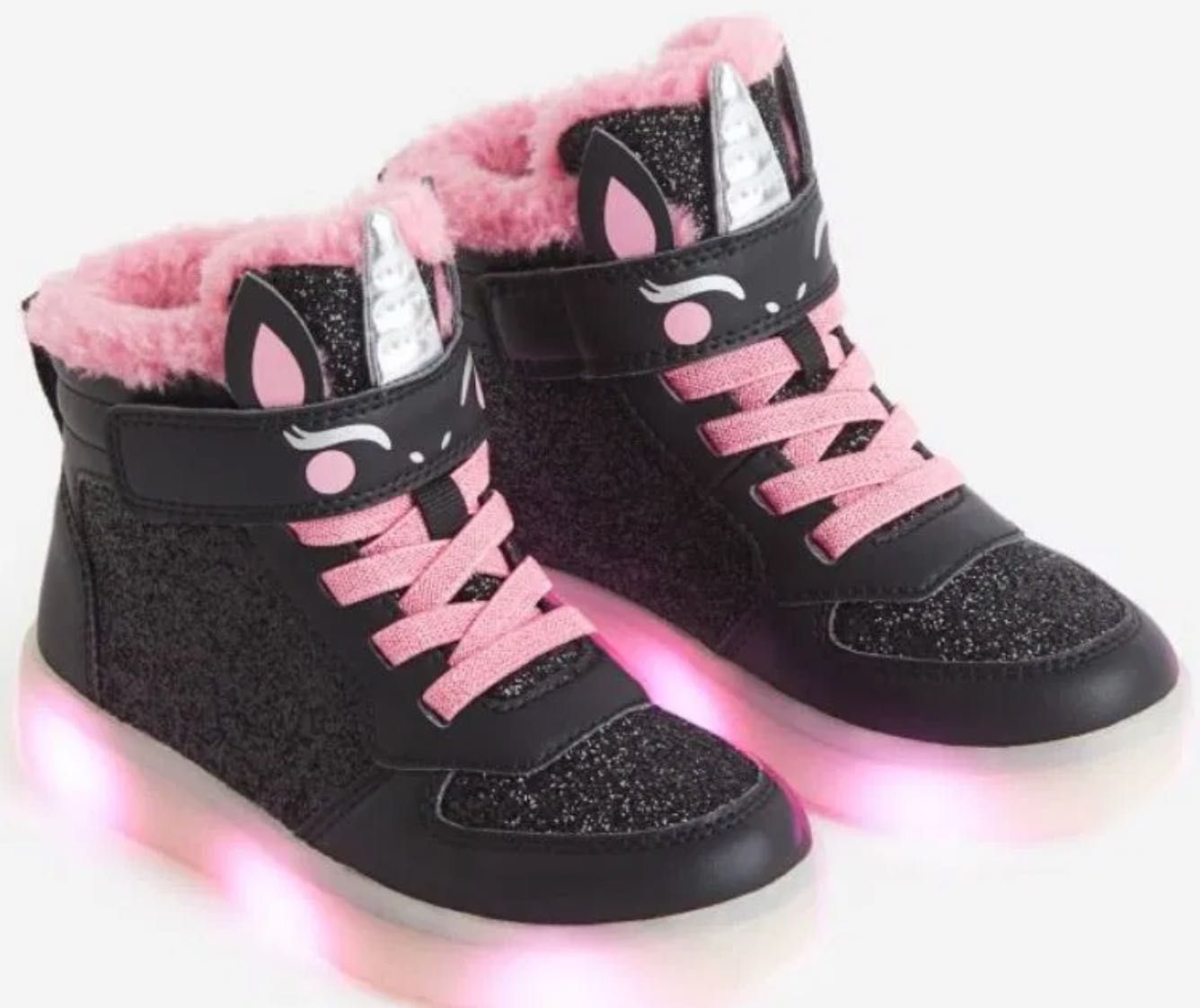 OCIEPLANE Jednorożec, unicorn buty led, świecąca podeszwa nowe HM 25