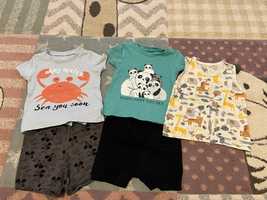 Letnie koszulki i spodenki, marki C&A, Cool Club, H&M, Disney, r.80