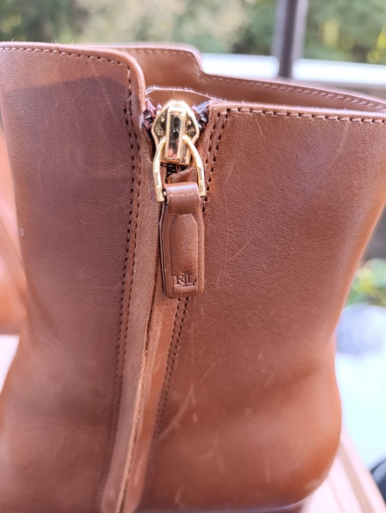 Botins de pele da marca Ralf Lauren