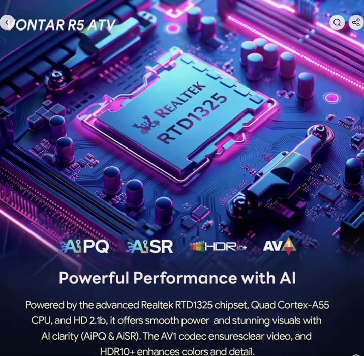 Смарт тв box VONTAR R5 ATV android 14 4/32 gb искусственный интеллект