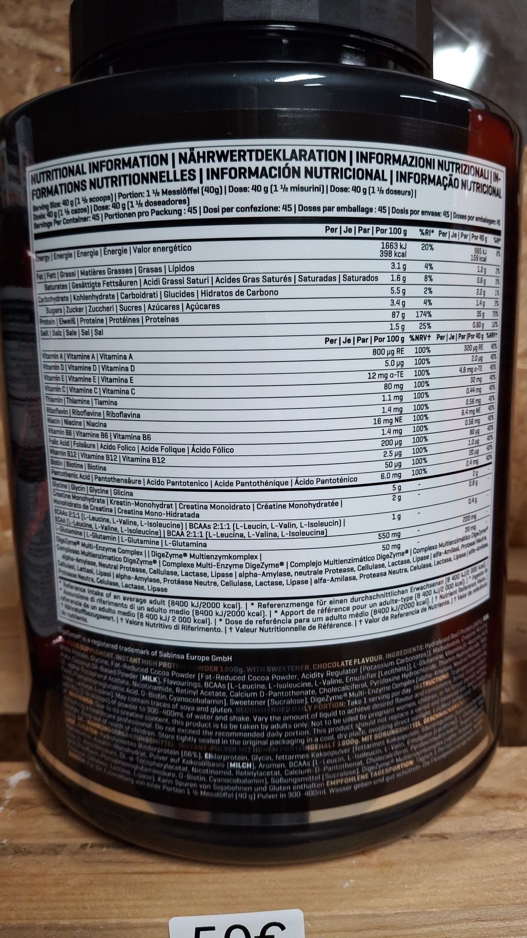 Proteína prozis 1800gr