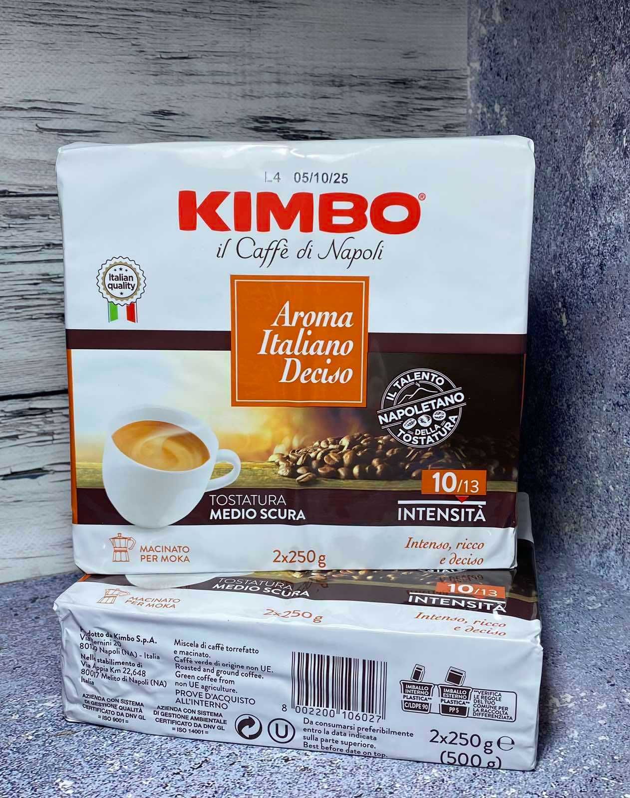 Кава мелена Kimbo Italiano Deciso 
Вага 2х250 грам