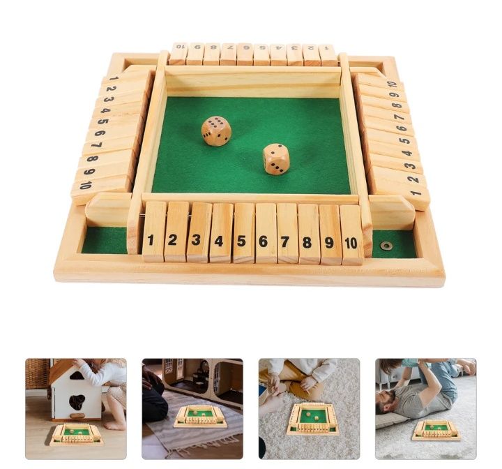 Игра Закрой коробку / Shut the box, популярная игра из дерева, цифры