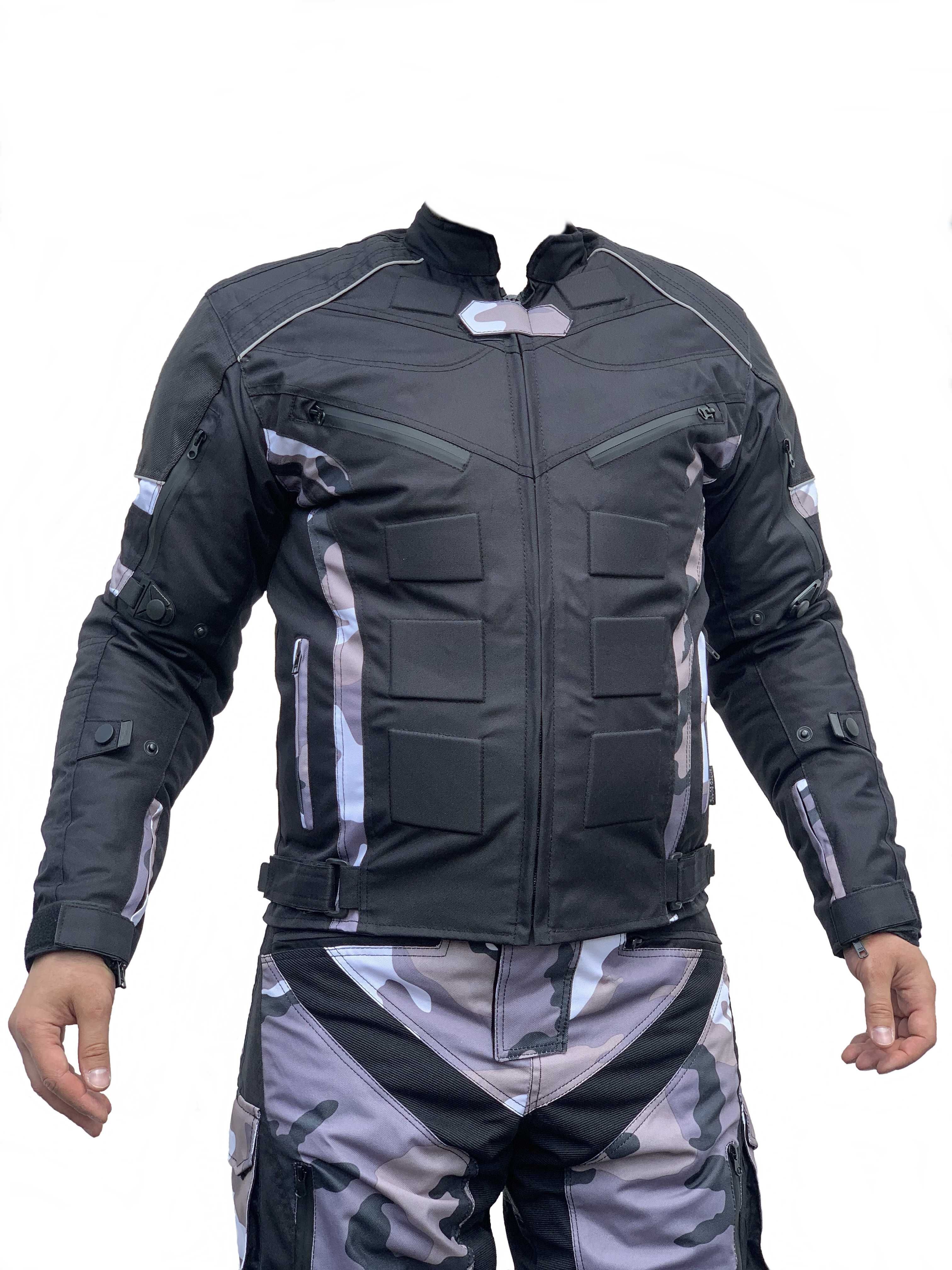 Bojówki Motocyklowe Spodnie M L XL 2XL 3XL 4XL 5XL 6XL 7XL Białe Moro