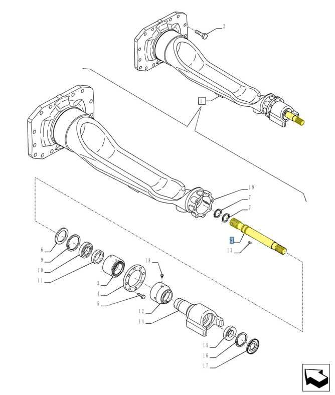 Wał osi przedniej 4816.0664 CNH (Case, New Holland, Steyr) OEM CNH