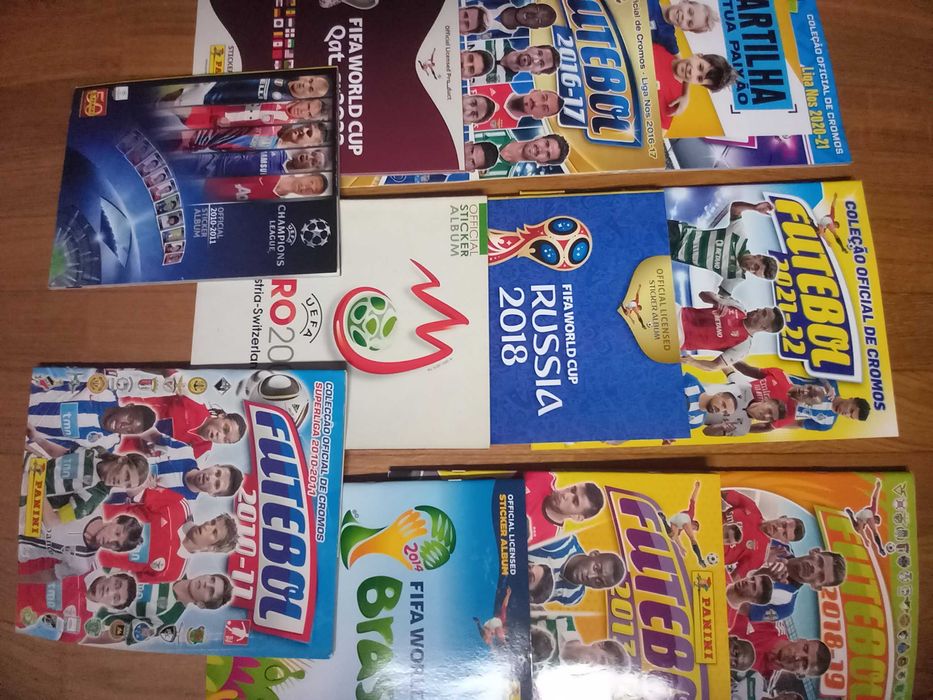 Cadernetas Futebol MUNDIAL + EUROPEU + LIGA PORTUG - PANINI - Vazias