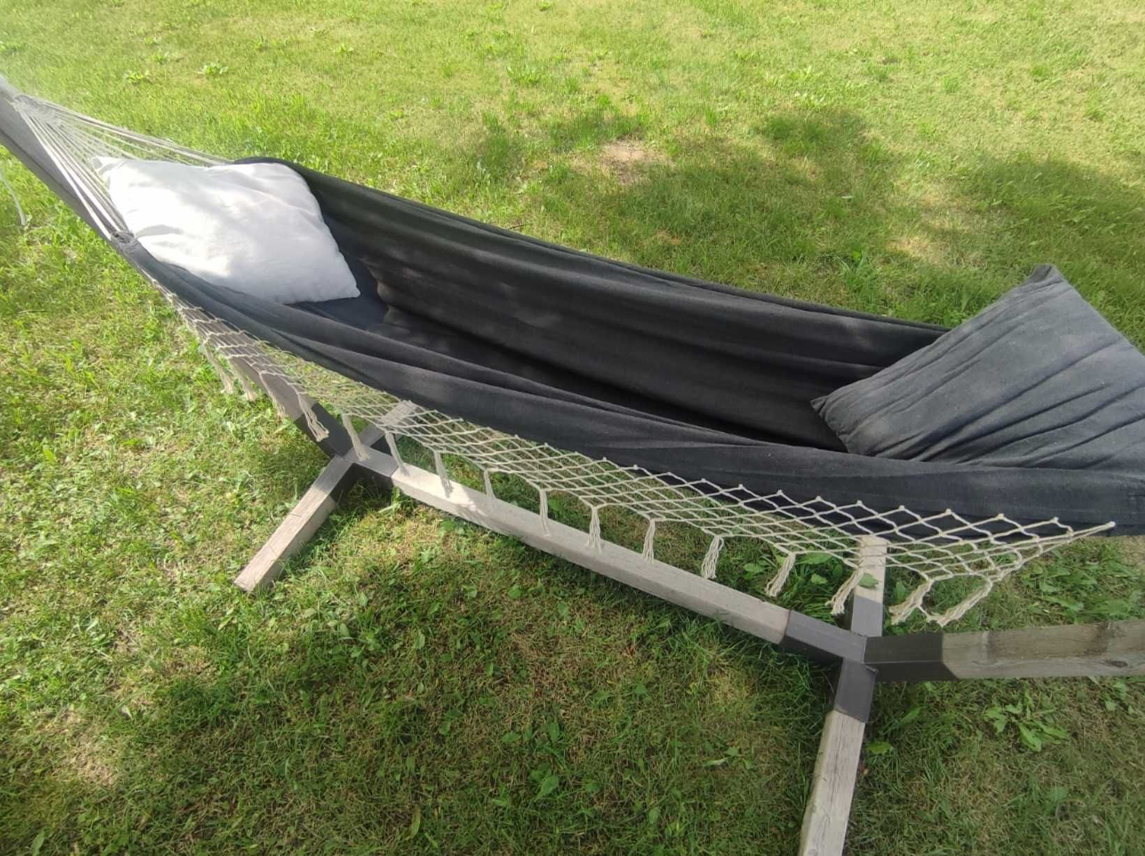 3w1 Hamak Dwuosobowy XXL Huśtawka ogrodowy+Pokrowiec+2 poduszki GRATIS