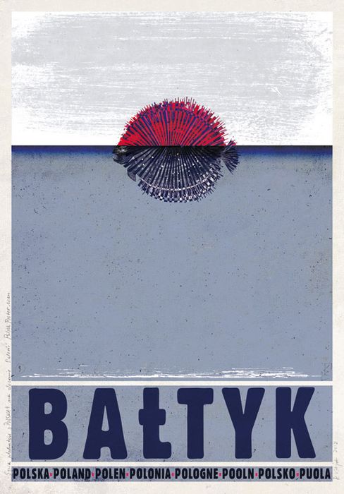Plakat Bałtyk Polska 98 x 68 cm Morze plaża ryba