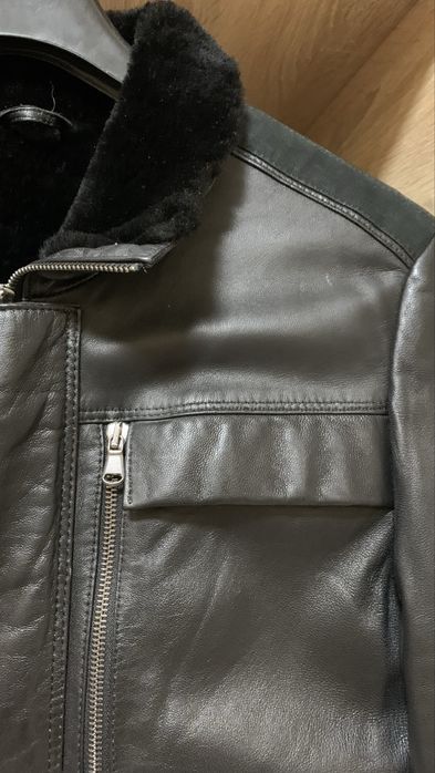 Чоловіча кожана дублянка